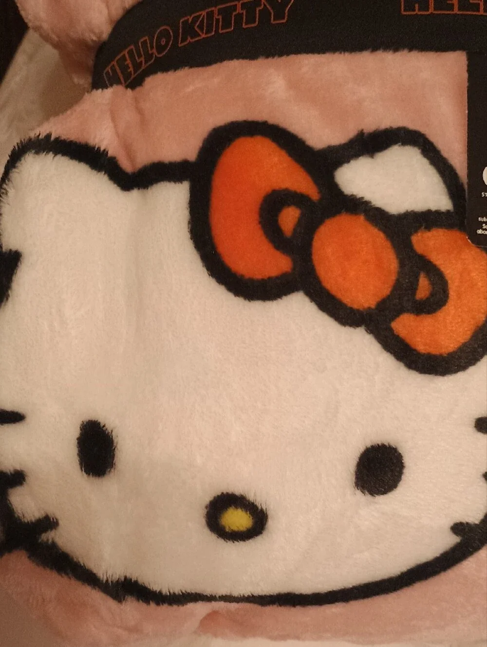NWTS Sanrio Hello Kitty Halloween Pink Pumpkin Full Queen Plush Blanket Viral